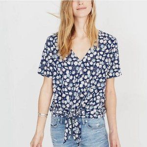 Madewell Floral Print Tie Front Top 2X